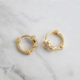 Cross Hoop Earrings with Zircons