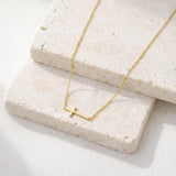 Fine Horizontal Cross Necklace