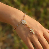 Multicolor Virgin Medal & Cross Bracelet