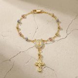 Multicolor Virgin Medal & Cross Bracelet