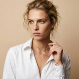 Modern Gold Cross Necklace with Zircon