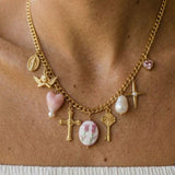 Elegant Gold Cross Charms Necklace
