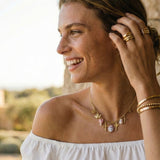 Elegant Gold Cross Charms Necklace