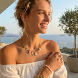 Elegant Gold Cross Charms Necklace