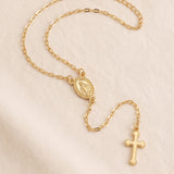 Golden Grace Rosary Cross Necklace