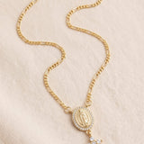 Virgin Mary & Divine Cross Necklace