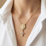 Virgin Mary & Divine Cross Necklace
