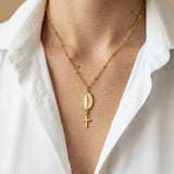 Elegant Miraculous Medal Cross Necklace