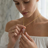 Rectangular Crystal Cross Necklace