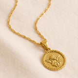 Angel Medallion Cross Necklace