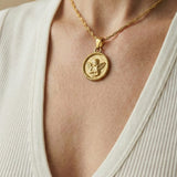 Angel Medallion Cross Necklace