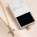 Rectangular Crystal Cross Necklace
