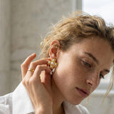 Pearl Cross Earrings