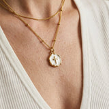 White Enamel Cross Medal Necklace