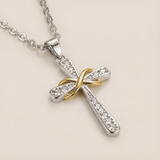 Two-Tone Infinity Cross Necklace