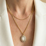 Virgin Mary Mother-of-Pearl Medal Necklace
