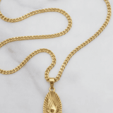 Radiant Religious Medal Cross Necklace