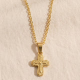 Vintage Relief Cross Necklace