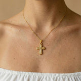Vintage Relief Cross Necklace