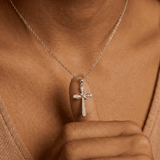 Two-Tone Infinity Cross Necklace