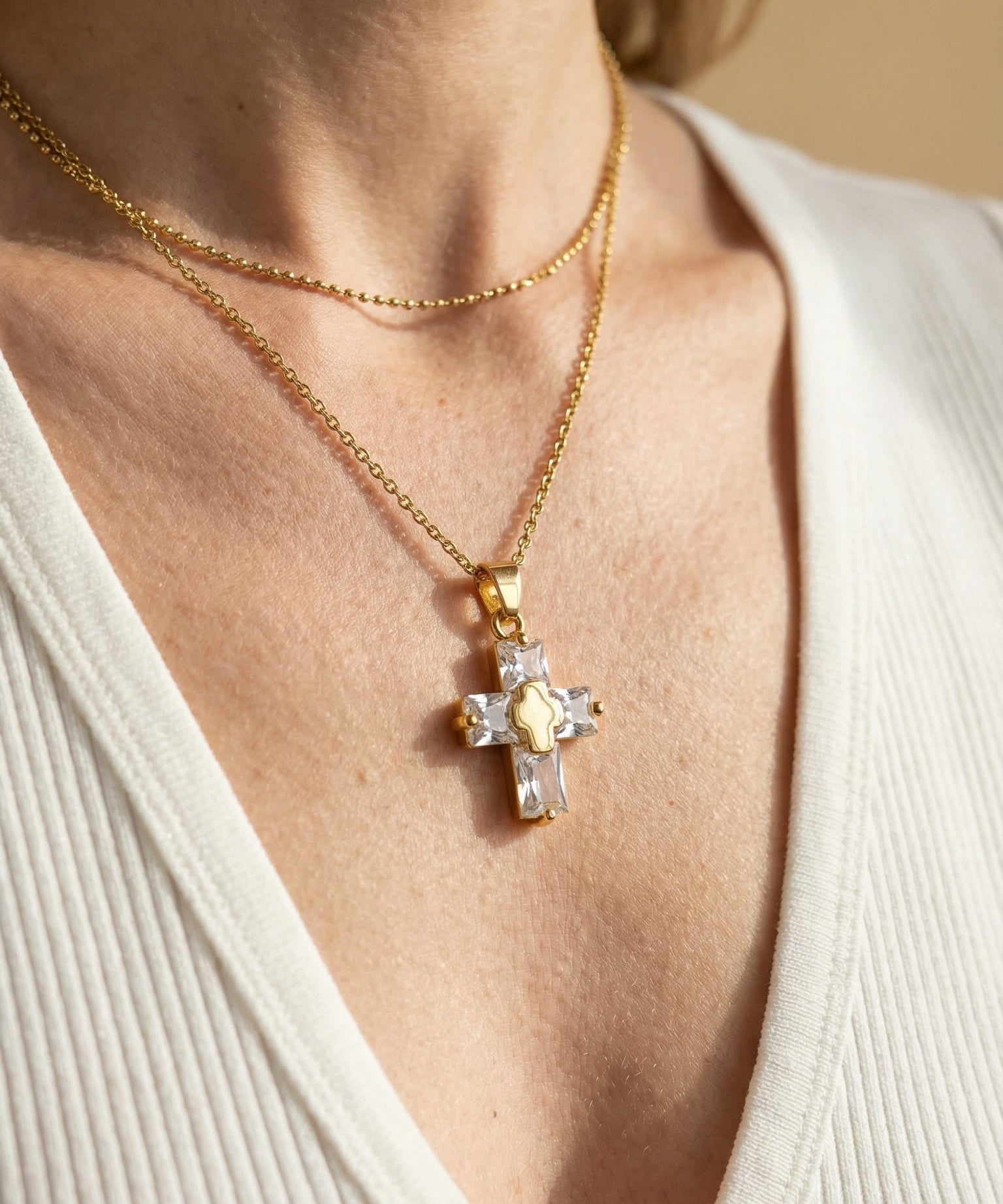 Divine Light Cross Necklace