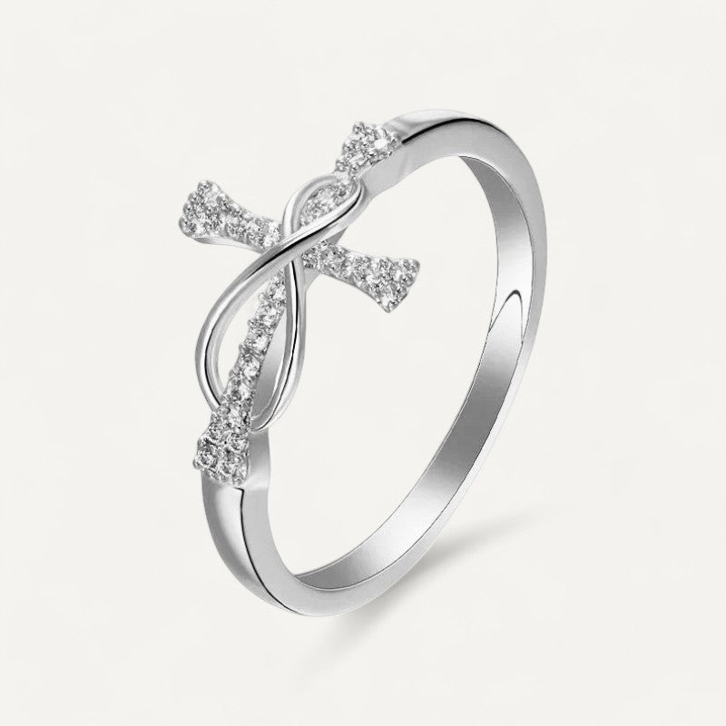 Sparkling Love Cross Ring