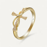 Sparkling Love Cross Ring