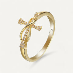 Sparkling Love Cross Ring