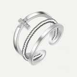 Triple Band Cross Ring