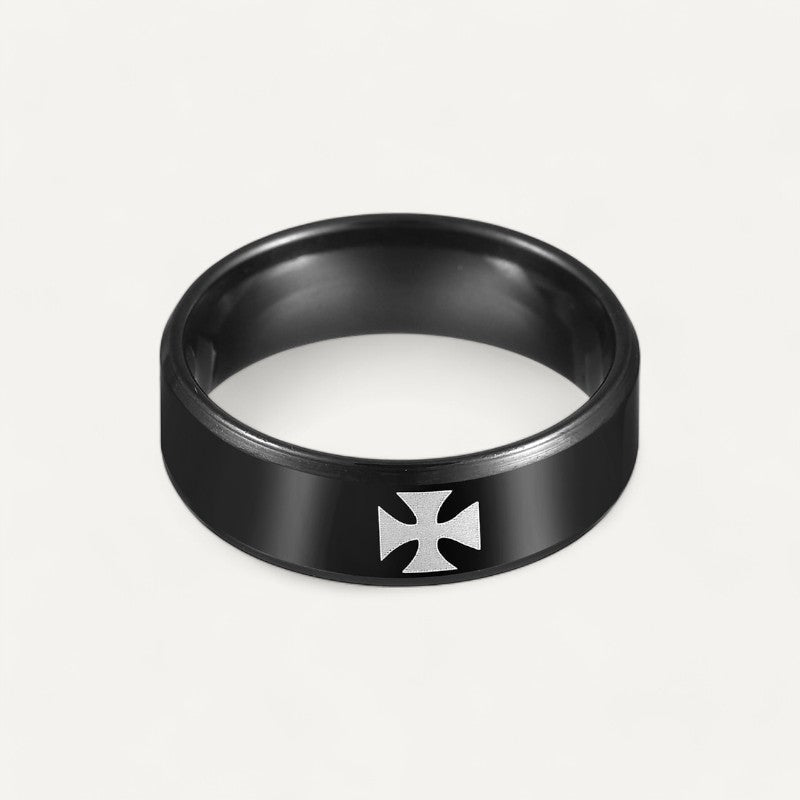 Black Maltese Cross Ring