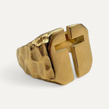 Textured Cross Ring for Men