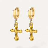 Radiant Gold Cross Earrings