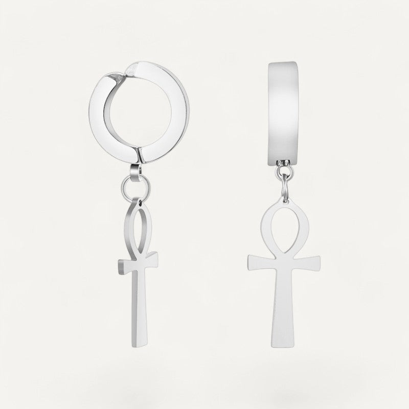 Men’s Ankh Cross Earrings