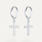 Diamond Cross Earrings