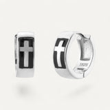 Men’s Silver Cross Earrings