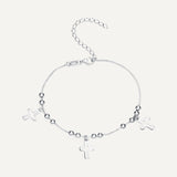 Triple Silver Cross Bracelet