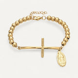 Cross Bracelet with Virgin Mary Medallion