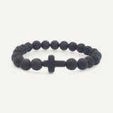 Natural Stone Christian Cross Bracelet