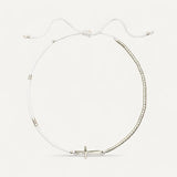 Beaded Charm Bracelet with Silver Cross