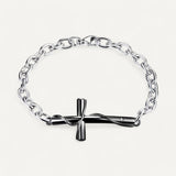 Unisex Silver Cross Bracelet
