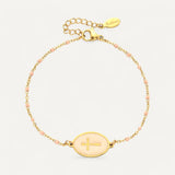 Enamel Bracelet with Cross Charm
