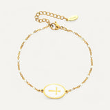 Enamel Bracelet with Cross Charm