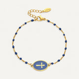Enamel Bracelet with Cross Charm
