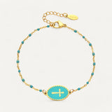 Enamel Bracelet with Cross Charm