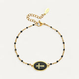 Enamel Bracelet with Cross Charm