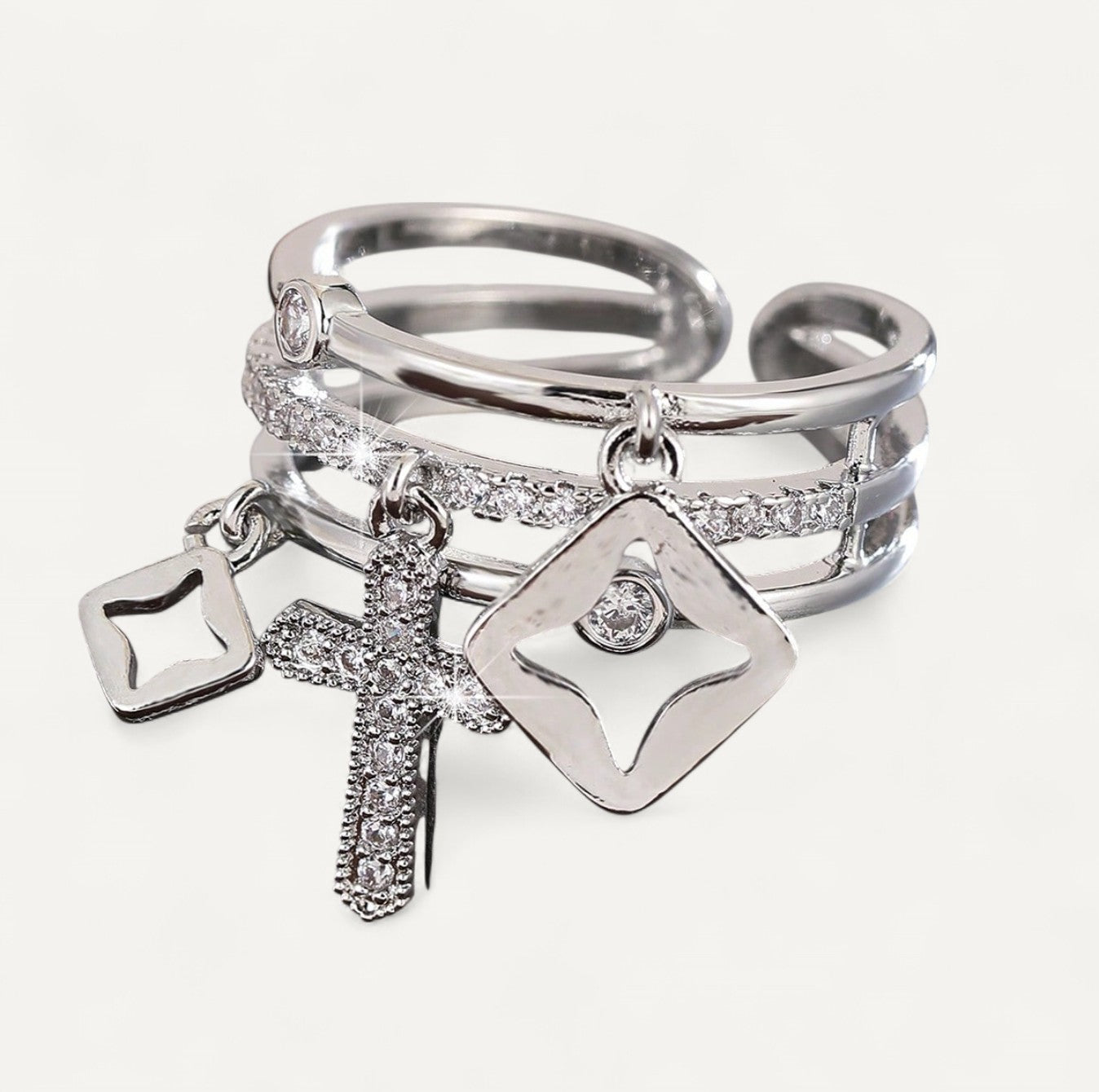 Cross Charms Elegance Ring