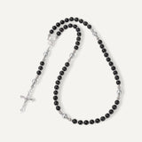 Beaded Rosary with Silver Crucifix
