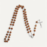Wood Bead Rosary with Steel Cross | Precious Cross