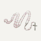 Pink Heart Bead Rosary