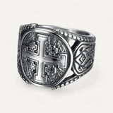 Jerusalem Cross Signet Ring